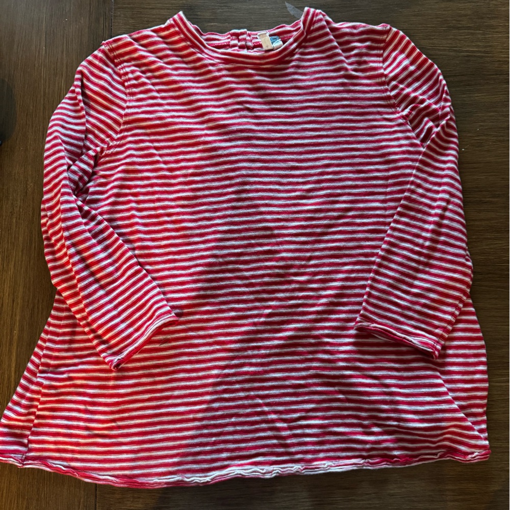 We The Free by Free People-Red and White Striped Top with open Back- Size Large